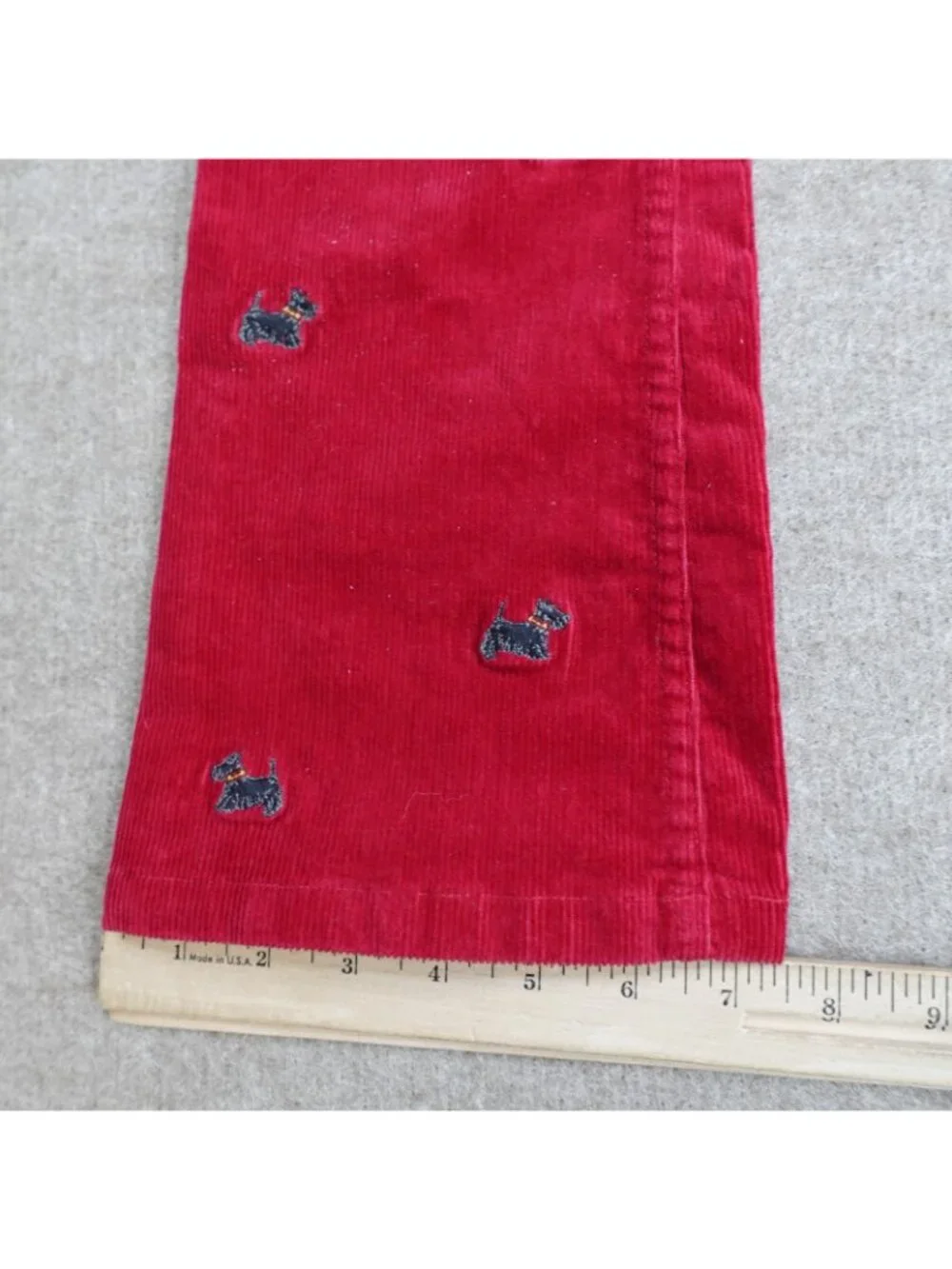 Ralph Lauren Girls Pants Red 8 Scotty Dog Critter Flare Corduroy